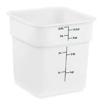 Cambro&reg; Square Food Storage Containers - 4 Quart, White S-25371