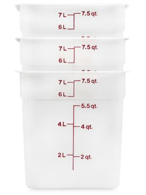 Cambro Square Food Storage Containers - 12 Quart, Clear - ULINE - Carton of 6 - S-22308
