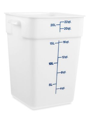 Cambro&reg; Square Food Storage Containers - 22 Quart, White S-25374