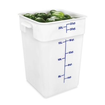 Contenedores cuadrados de plástico para almacenamiento de alimentos de 18  cuartos - blanco, vienen en cada uno