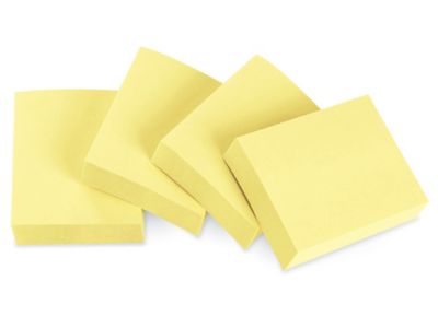 Wholesale Sticky Notes, Yellow, Adhesive Back - Case of 100 —