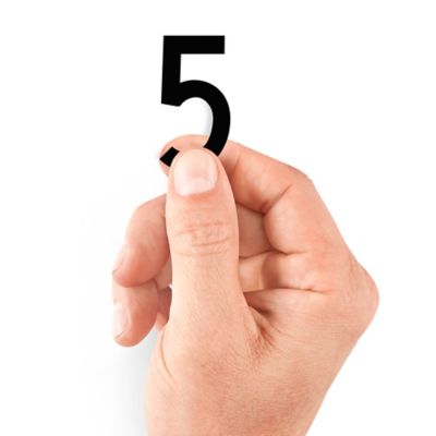 2" Die-Cut Vinyl Number Labels - "5" S-25440-5