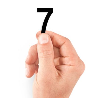 2" Die-Cut Vinyl Number Labels - "7" S-25440-7