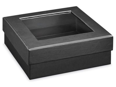 Window Gift Boxes - 5 1/2 x 5 1/2 x 2", Black S-25458BL