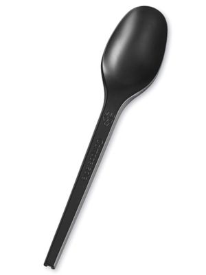 Uline Plastic Spoons Bulk Pack - Heavyweight, Black