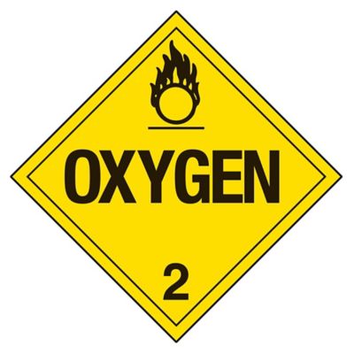 D.O.T. Placard - "Oxygen", Adhesive Vinyl S-2549V