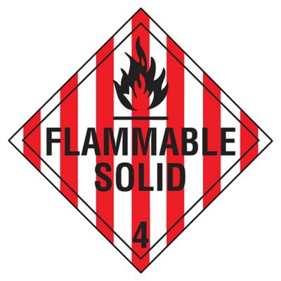 D.O.T. Placard - "Flammable Solid", Adhesive Vinyl S-2552V