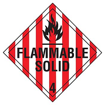 D.O.T. Placard - "Flammable Solid", Adhesive Vinyl S-2552V