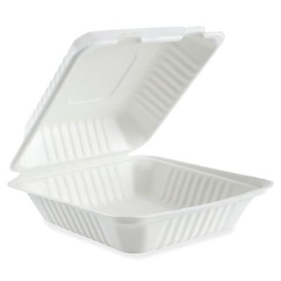 Clear Hinged Take-Out Containers - 46 oz - ULINE - Carton of 250 - S-22913