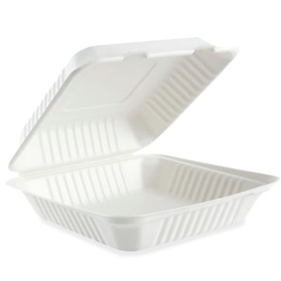 Clear Hinged Take-Out Containers - 33 oz, 3 Compartment S-25052 - Uline