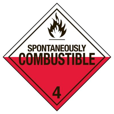 D.O.T. Placard - "Spontaneously Combustible", Tagboard S-2554T