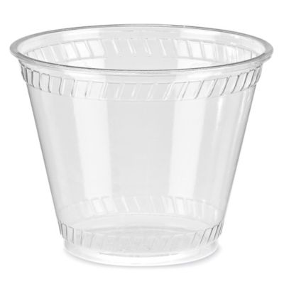 Uline Crystal Clear Plastic Squat Cups - 9 oz
