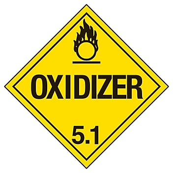D.O.T. Placard - "Oxidizer", Adhesive Vinyl S-2556V