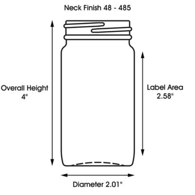 Plastic Spice Jars - 16 oz, Unlined, Black Cap S-20598BL - Uline