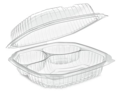 Take-Out Containers - One-Piece Hinged, 33 oz, 3 Compartment S-25608