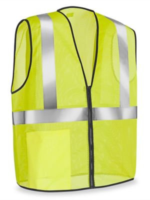 Class 2 Zipper Hi-Vis Safety Vest - Lime, L/XL S-25611G-L