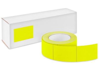 Blank Inventory Rectangle Labels - Fluorescent Yellow, 2 x 3
