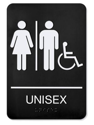 Plastic Accessible Restroom Sign - "Unisex"