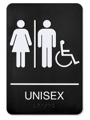  Enseigne de toilettes accessibles en plastique – « Unisex »