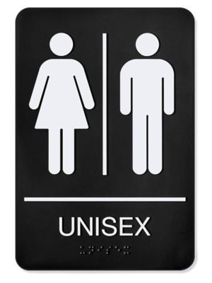  Plastic Restroom Sign - "Unisex"