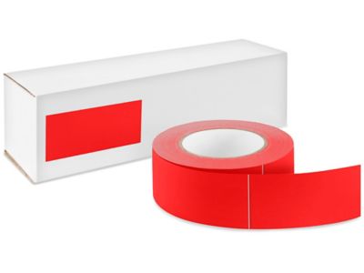 Blank Inventory Rectangle Labels - Red, 2 x 4