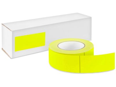 Blank Inventory Rectangle Labels - Fluorescent Yellow, 2 x 4
