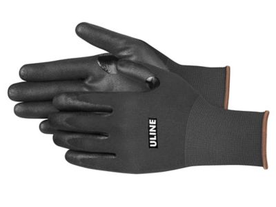 Uline Warehouse Warrior Micro-Foam Nitrile Coated Gloves - Black, Large ...