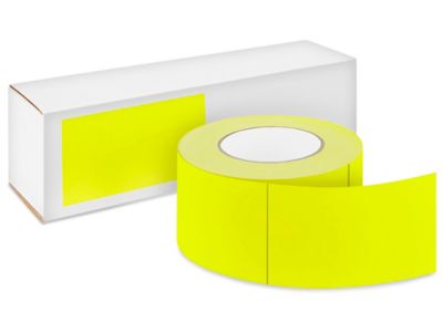 Blank Inventory Rectangle Labels - Fluorescent Yellow, 3 x 5
