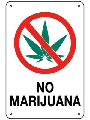 "No Marijuana" Sign - Aluminum S-25715A
