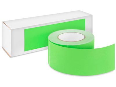 Blank Inventory Rectangle Labels - Fluorescent Green, 3 x 9
