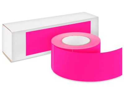 Blank Inventory Rectangle Labels - Fluorescent Pink, 3 x 9