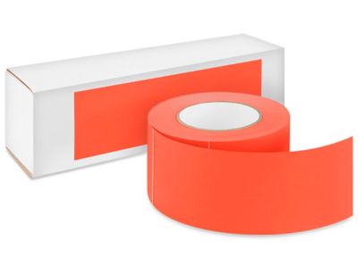 Blank Inventory Rectangle Labels - Fluorescent Red, 3 x 9