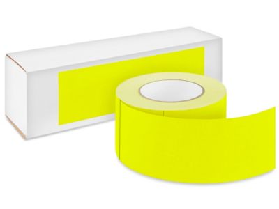 Blank Inventory Rectangle Labels - Fluorescent Yellow, 3 x 9