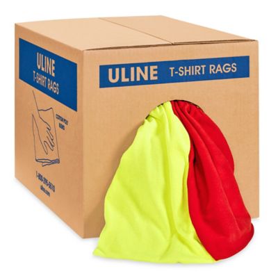 Colored T-Shirt Rags - 10 lb box S-25725 - Uline