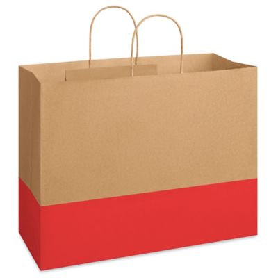 Trendy Paper Shopping Bags - 16 x 6 x 12", Vogue, Red S-25728R
