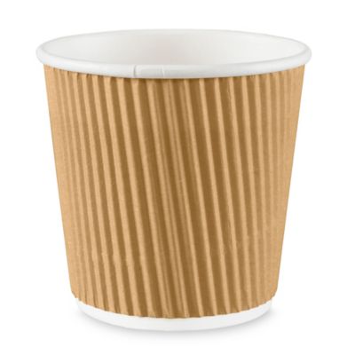 Uline Ripple Cups - 4 oz, Kraft S-25729KRFT