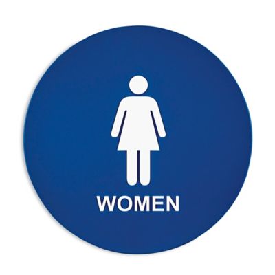 California Title 24 Restroom Sign - "Women", Blue S-25748BLU