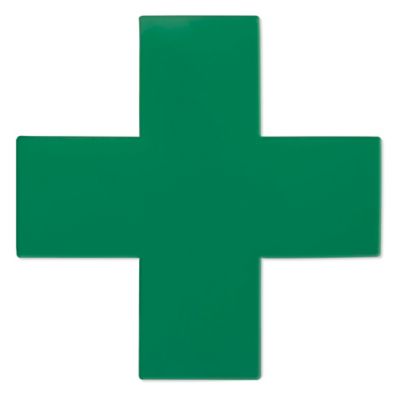 Mighty Line&reg; Deluxe Safety Tape Shapes - 6 x 6 x 2", Cross, Green S-25749G