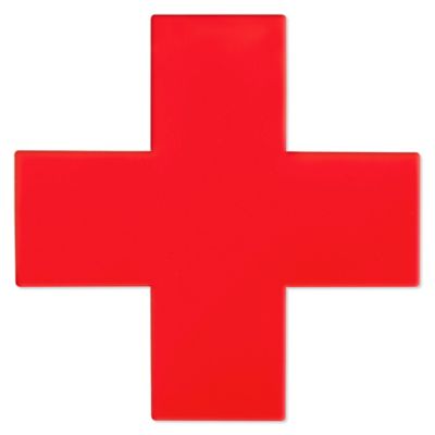 Mighty Line&reg; Deluxe Safety Tape Shapes - 6 x 6 x 2", Cross, Red S-25749R
