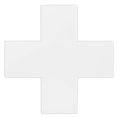 Mighty Line&reg; Deluxe Safety Tape Shapes - 6 x 6 x 2", Cross, White S-25749W