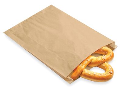 Gusseted Single-Serve Bags - Plain Front, 6 1/2 x 1 x 8", Kraft S-25785KRFT