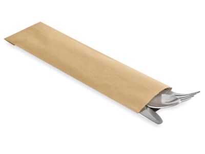  Sacs plats en papier – Devant uni, 2 3/4 x 10 po