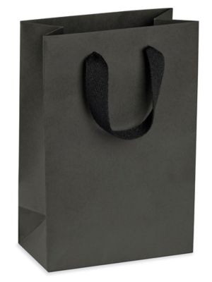 Ribbon Handle Eurototes - 5 1/2 x 3 1/4 x 8 3/8", Rose, Black S-25917BL