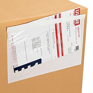 Top Loading Packing List Envelopes - Clear, 10 3/4 x 7" S-2592