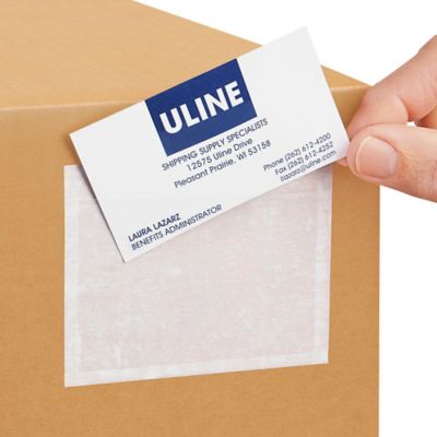 Enveloppes de bordereau d'expédition à ouverture par le haut – 9 1/2 x 6  po, transparent S-5941 - Uline