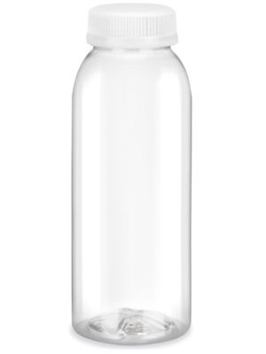  Clear Round Plastic Juice Bottles Bulk Pack - 8 oz