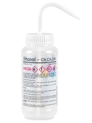 Safety Wash Bottles - Ethanol, 500 mL S-26222 - ULINE