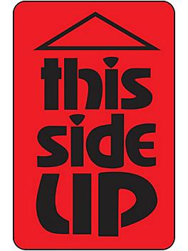 Fluorescent Shipping Labels - "This Side Up", 2 x 3" S-262