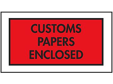 Sobres para Listas de Empaque - "Customs Papers Enclosed", Rojo, 5 1/2 x 10"