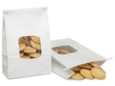 Bakery Bags - Window Front, 6 x 2 3/4 x 9 1/2", White S-26355